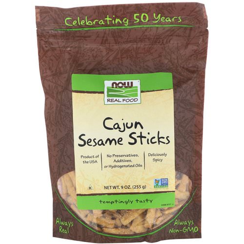Now Foods, Real Food, Cajun Sesame Sticks, 9 oz (255 g) فوائد