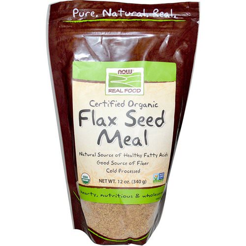 Now Foods, Real Food, Certified Organic, Flax Seed Meal, 12 oz (340 g) فوائد