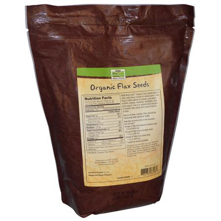 Now Foods, Real Food, Certified Organic Flax Seeds, 2 lbs (907 g):بذ,ر الكتان