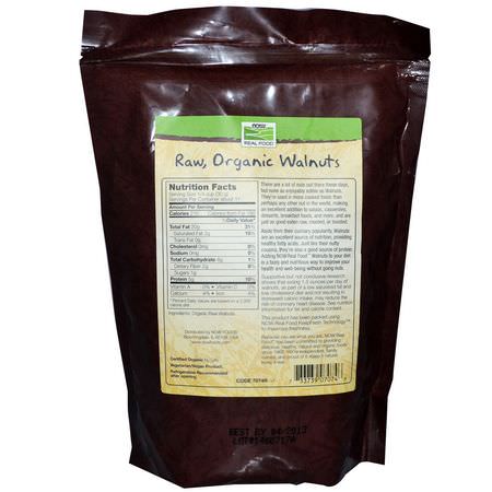 Now Foods, Real Food, Certified Organic Raw Walnuts, Unsalted, 12 oz (340 g):الج,ز, البذ,ر