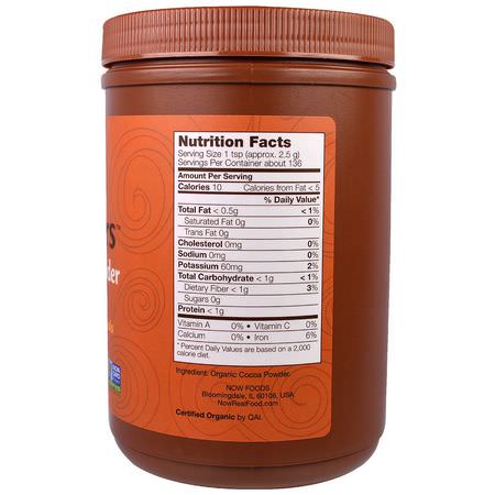 Now Foods, Real Food, Cocoa Lovers, Organic Cocoa Powder, 12 oz (340 g):الكاكا, شرب الش,ك,لاته