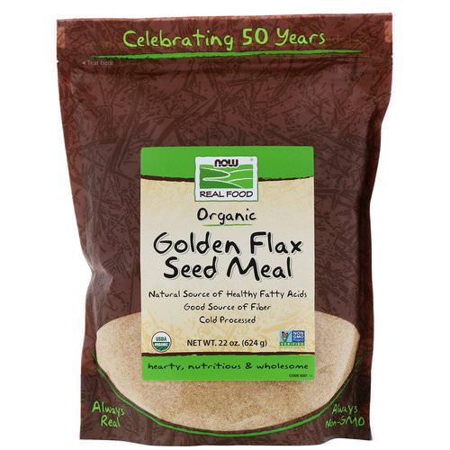 Now Foods, Real Food, Golden Flax Seed Meal, 1.4 lbs (624 g) فوائد