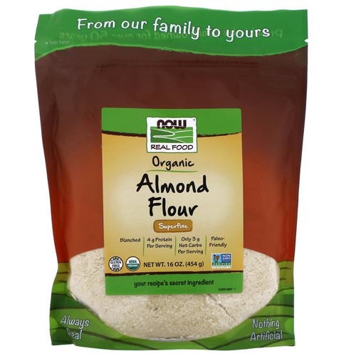 Now Foods, Real Food, Organic Almond Flour, Superfine, 16 oz (454 g) فوائد