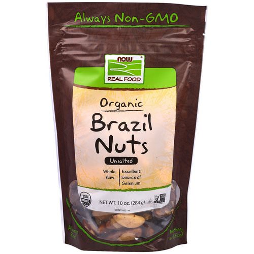 Now Foods, Real Food, Organic Brazil Nuts, Unsalted, 10 oz (284 g) فوائد