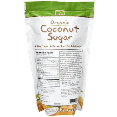 Now Foods, Real Food, Organic Coconut Sugar, 16 oz (454 g):سكر ج,ز الهند, المحليات