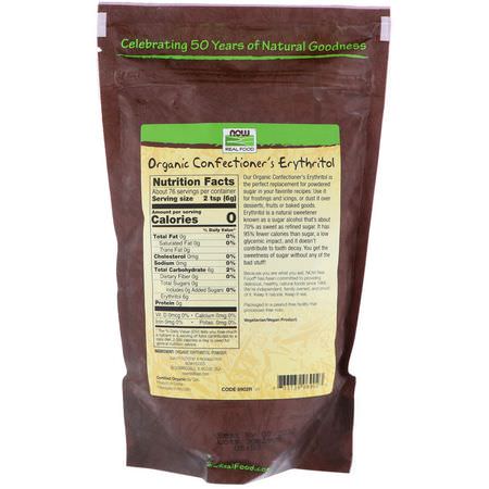 Now Foods, Real Food, Organic Confectioner's Erythritol, 1 lb (454 g):Erythritol, المحليات