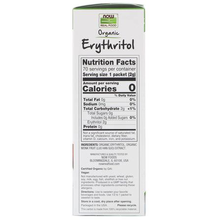Now Foods, Real Food, Organic Erythritol with Monk Fruit, 70 Packets:Erythritol, المحليات
