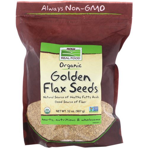 Now Foods, Real Food, Organic Golden Flax Seeds, 32 oz (907 g) فوائد