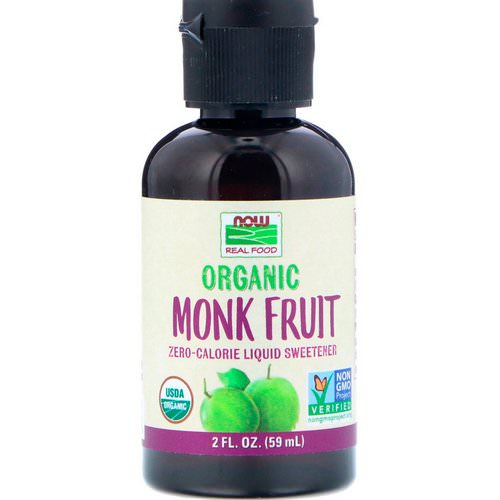 Now Foods, Real Food, Organic Monk Fruit, Liquid Sweetener, 2 fl oz (59 ml) فوائد