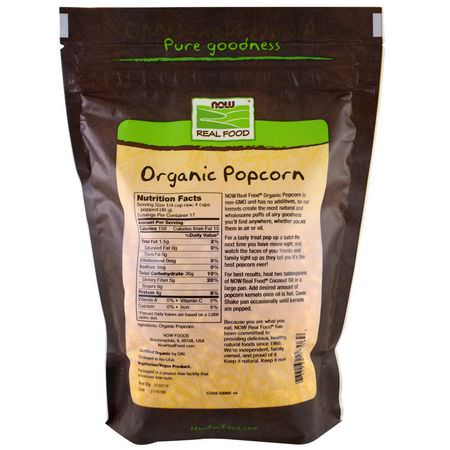 Now Foods, Real Food, Organic Popcorn, 1.5 lbs (680 g):Popcorn, وجبات خفيفة