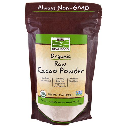 Now Foods, Real Food, Organic Raw Cacao Powder, 12 oz (340 g) فوائد