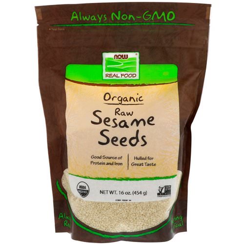 Now Foods, Real Food, Organic Raw Sesame Seeds, 16 oz (454 g) فوائد