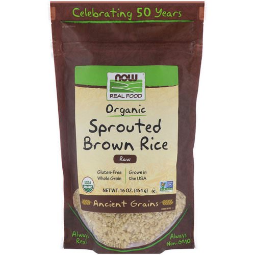 Now Foods, Organic Sprouted Brown Rice, Raw, 16 oz (454 g) فوائد