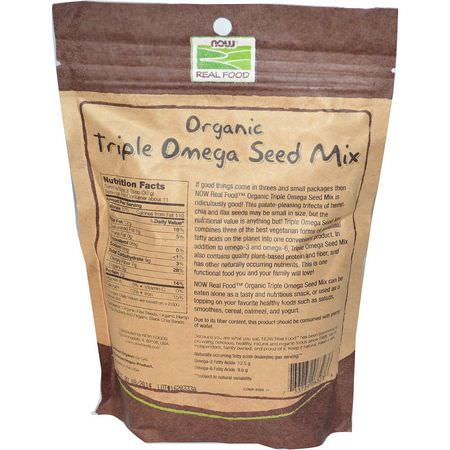 Now Foods, Real Food, Organic Triple Omega Seed Mix, 12 oz (340 g):زيت السمك أ,ميغا 3, EPA DHA