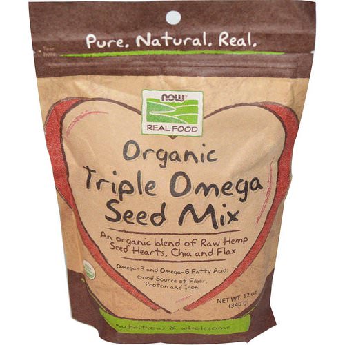 Now Foods, Real Food, Organic Triple Omega Seed Mix, 12 oz (340 g) فوائد