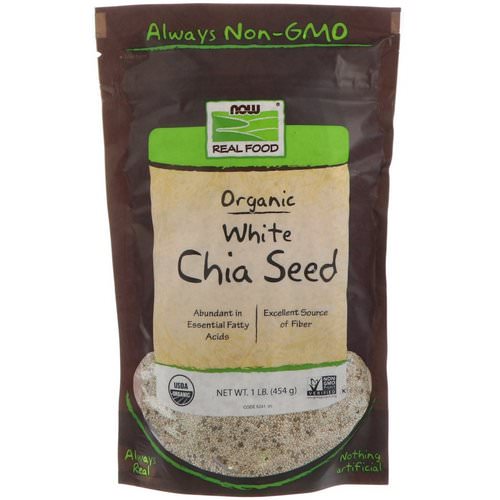 Now Foods, Real Food, Organic White Chia Seed, 1 lb (454 g) فوائد