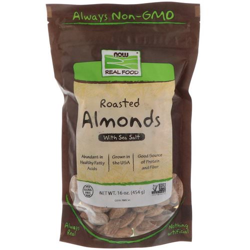 Now Foods, Real Food, Roasted Almonds, with Sea Salt, 16 oz (454 g) فوائد