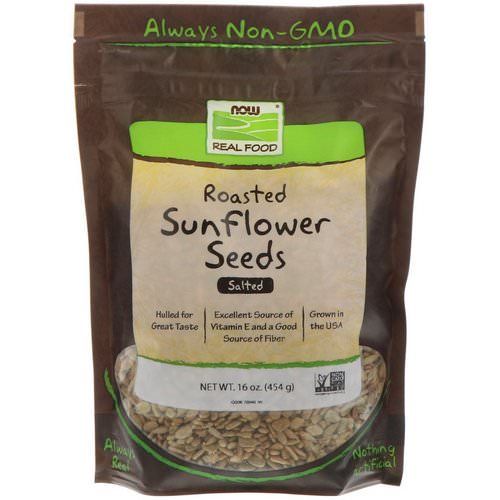 Now Foods, Real Food, Roasted Sunflower Seeds, Salted, 16 oz (454 g) فوائد
