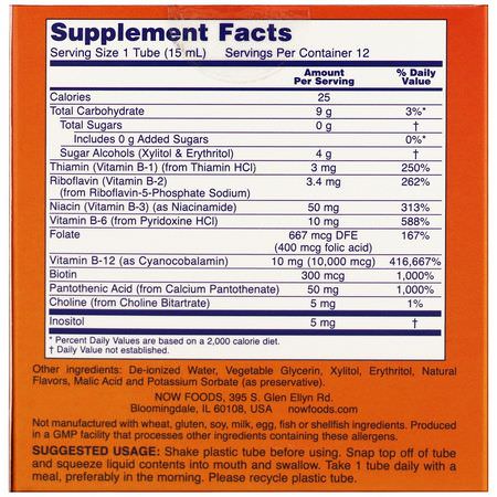 Now Foods, Shots, B-12, Mixed Berry, 10,000 mcg, 12 Shots, 0.5 fl oz (15 ml) Each:فيتامين B, B12