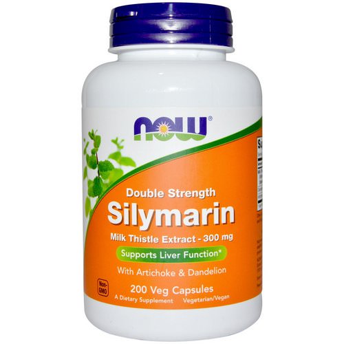 Now Foods, Silymarin, Milk Thistle Extract with Artichoke & Dandelion, Double Strength, 300 mg, 200 Veg Capsules فوائد