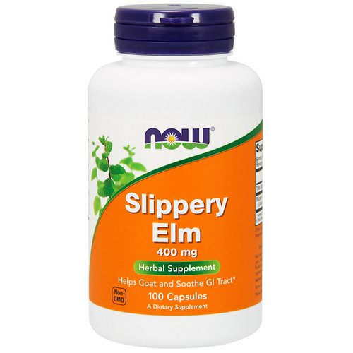 Now Foods, Slippery Elm, 400 mg, 100 Capsules فوائد