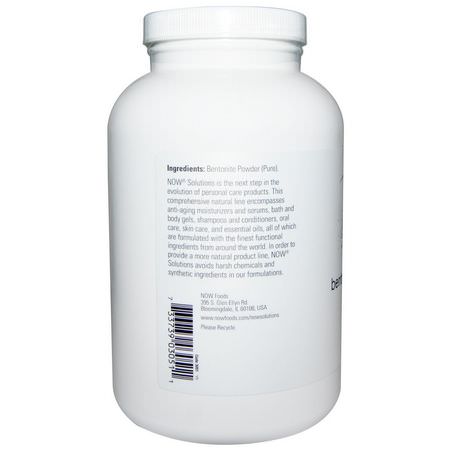 Now Foods, Solutions, Bentonite Clay Powder, 1 lb (454 g):أقنعة الطين, القش,ر