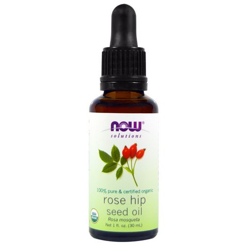 Now Foods, Solutions, Certified Organic Rose Hip Seed Oil, 1 fl oz (30 ml) فوائد