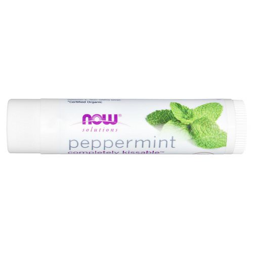 Now Foods, Solutions, Completely Kissable, Organic Lip Balm, Peppermint, 0.15 oz (4.25 g) فوائد