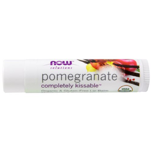 Now Foods, Solutions, Completely Kissable, Organic Lip Balm, Pomegranate, 0.15 oz (4.25 g) فوائد
