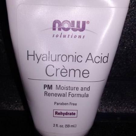 Now Foods Night Moisturizers Creams Hyaluronic Acid Serum Cream - كريم, مصل حمض الهيال,ر,نيك, مرطبات ليلية, كريمات