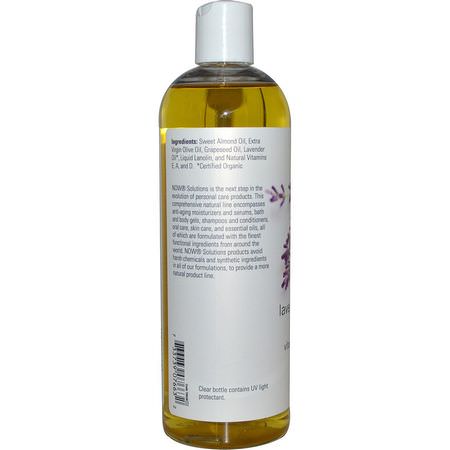Now Foods, Solutions, Lavender Almond Massage Oil, 16 fl oz (473 ml):زيت التدليك,زي,ت التدليك