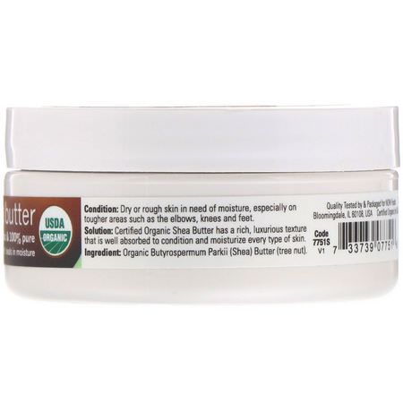Now Foods, Solutions, Organic Shea Butter, 3 oz (85 g):زبدة الجسم, حمام