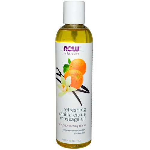 Now Foods, Solutions, Refreshing Vanilla Citrus Massage Oil, 8 fl oz (237 ml) فوائد