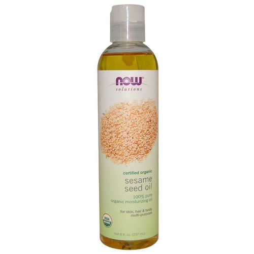 Now Foods, Solutions, Sesame Seed Oil, Certified Organic, 8 fl oz (237 ml) فوائد