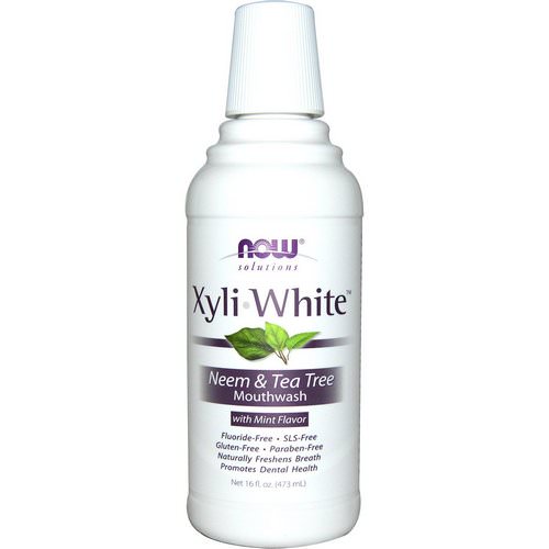 Now Foods, Solutions, XyliWhite Mouthwash, Neem & Tea Tree with Mint, 16 fl oz (473ml) فوائد