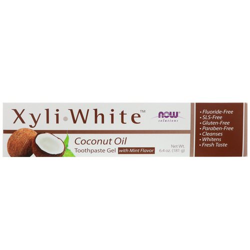 Now Foods, Solutions, XyliWhite, Toothpaste Gel, Coconut Oil, Mint Flavor, 6.4 oz (181 g) فوائد