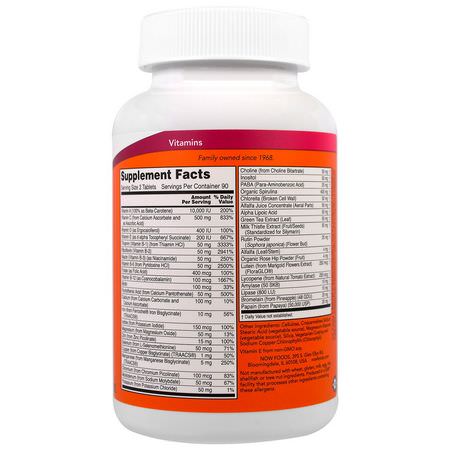 Now Foods, Special Two, Multi Vitamin, 180 Tablets:الفيتامينات المتعددة, المكملات الغذائية