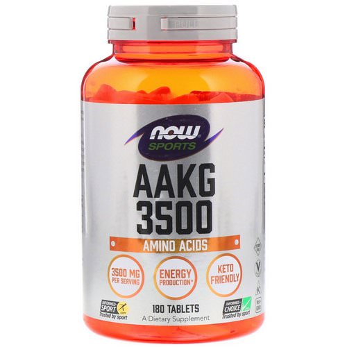 Now Foods, Sports, AAKG 3500, Amino Acids, 180 Tablets فوائد