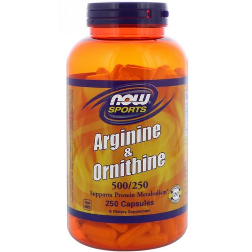 Now Foods, Sports, Arginine & Ornithine, 500/250, 250 Capsules فوائد