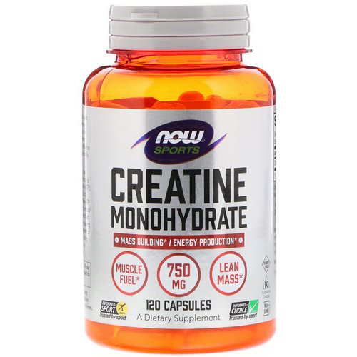 Now Foods, Sports, Creatine Monohydrate, 750 mg, 120 Capsules فوائد