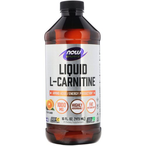 Now Foods, Sports L-Carnitine Liquid, Citrus Flavor, 1,000 mg, 16 fl oz (473 ml) فوائد