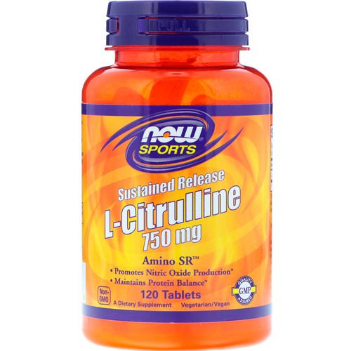 Now Foods, Sports, L-Citrulline, Sustained Release, 750 mg, 120 Tablets فوائد