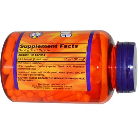 Now Foods, Sports, L-Glutamine, Double Strength, 1,000 mg, 120 Capsules:L-Glutamine, أحماض أمينية