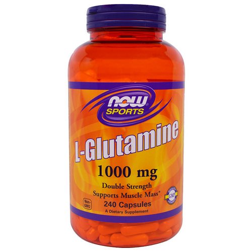 Now Foods, Sports, L-Glutamine, Double Strength, 1000 mg, 240 Capsules فوائد