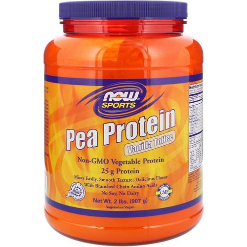 Now Foods, Sports, Pea Protein, Vanilla Toffee, 2 lbs (907 g) فوائد