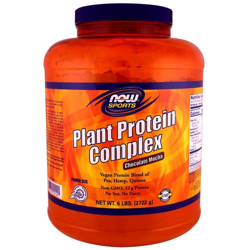 Now Foods, Sports, Plant Protein Complex, Chocolate Mocha, 6 lbs. (2722 g) فوائد
