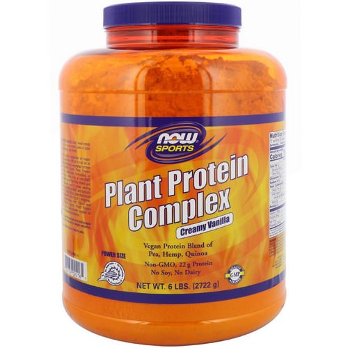 Now Foods, Sports, Plant Protein Complex, Creamy Vanilla, 6 lbs (2722 g) فوائد