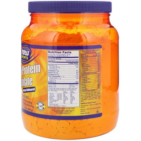 Now Foods, Sports, Soy Protein Isolate, Natural Unflavored, 1.2 lbs (544 g):بر,تين الص,يا, البر,تين النباتي