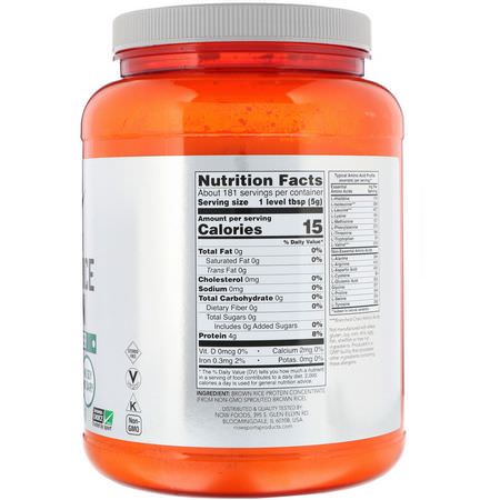 Now Foods, Sports, Sprouted Brown Rice Protein, Unflavored, 2 lbs (907 g):بر,تين الأرز, البر,تين النباتي