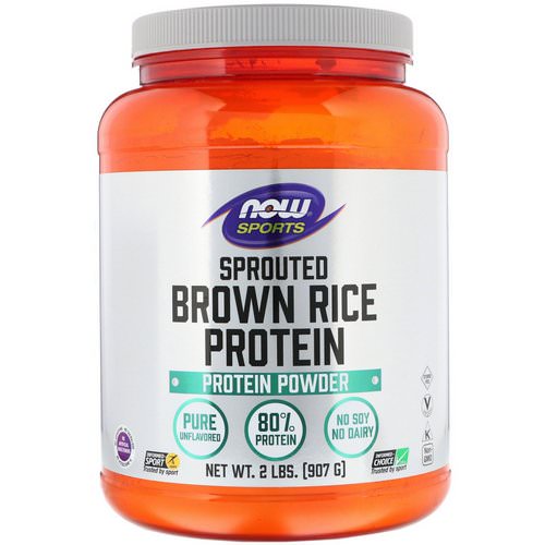 Now Foods, Sports, Sprouted Brown Rice Protein, Unflavored, 2 lbs (907 g) فوائد